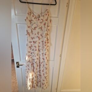 Floral Print Cream Dress